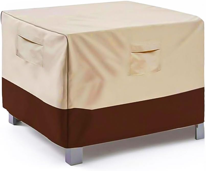 Vailge Rectangular/Oval Patio Table Cover, Heavy Duty and Waterproof Outdoor Lawn Patio Furniture Covers, Large Beige & Brown