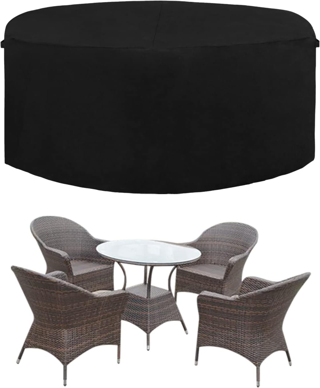 Easy-Going 600D Heavy Duty Rectangular Table Cover UV Resistant and Waterproof Outdoor Lawn Patio Furniture Cover (72" Lx44 Wx23 H, Gray/Dark Gray)