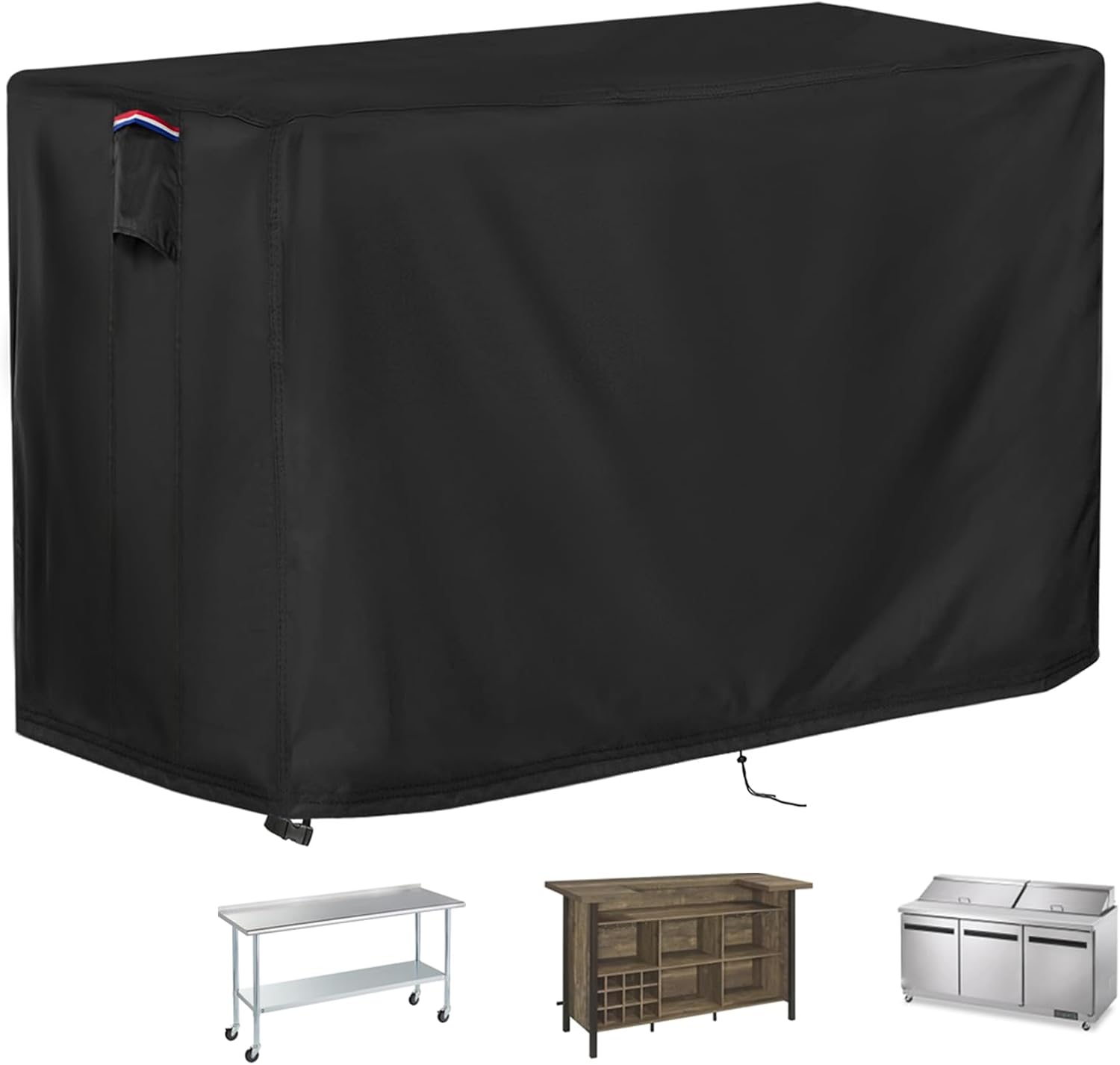 Outdoor Dining Table Cover, 56inch Patio Dining Table Cover Waterproof for 6 Person Dining Table,Outdoor Furniture,Stainless Steel/Metal Table-56"L x 32"W x 28"H