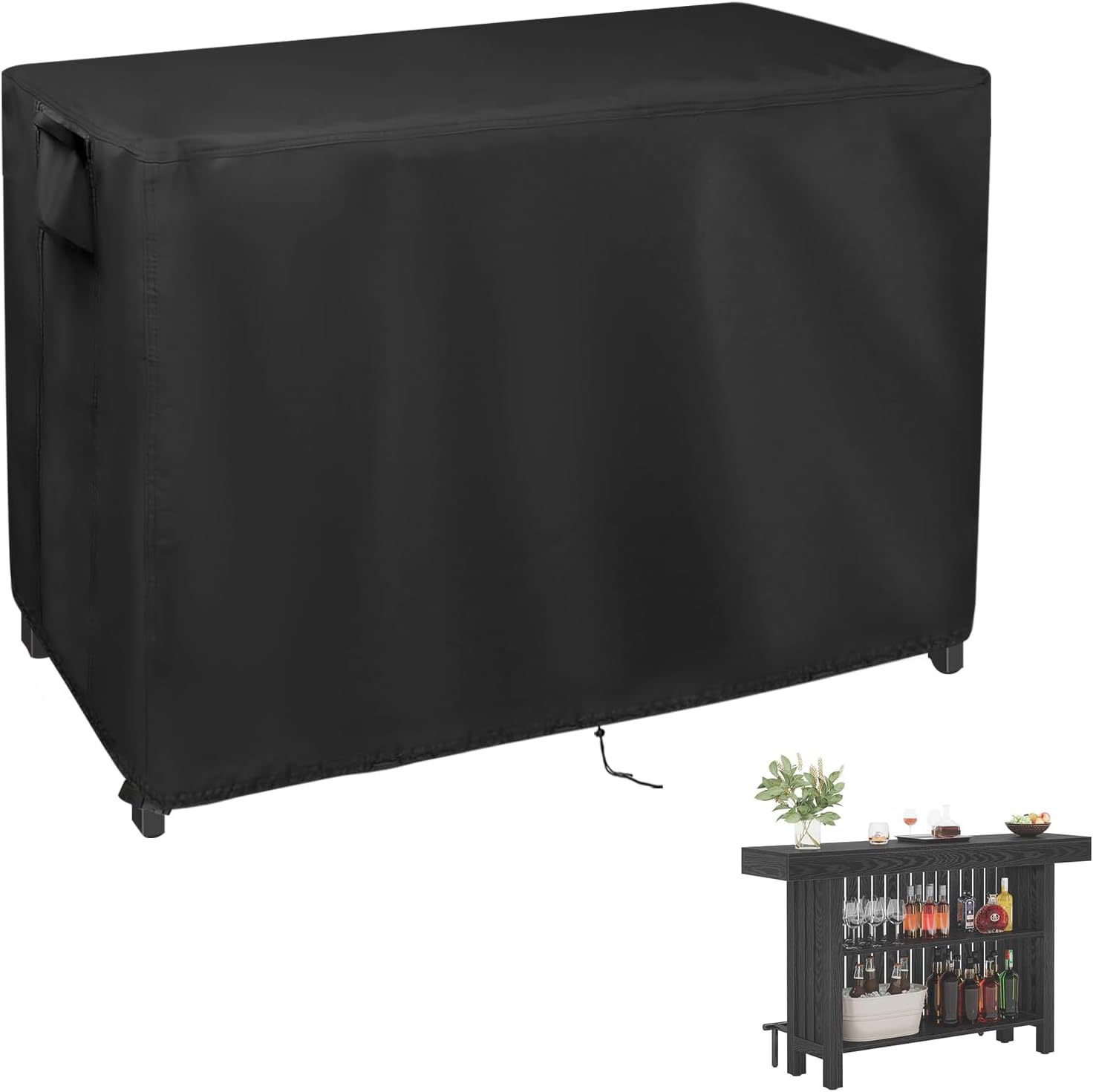 Outdoor Dining Table Cover, 56inch Patio Dining Table Cover Waterproof for 6 Person Dining Table,Outdoor Furniture,Stainless Steel/Metal Table-56"L x 32"W x 28"H