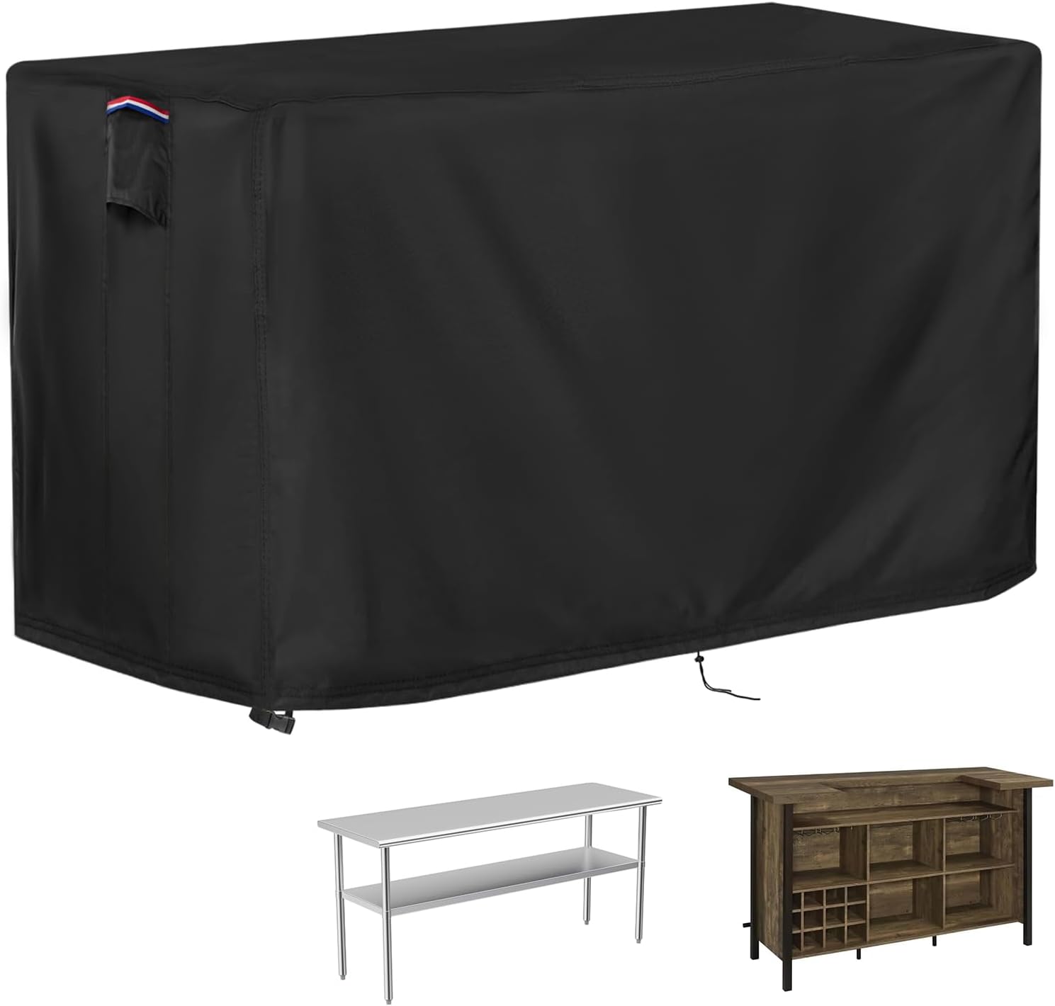 Outdoor Dining Table Cover, 56inch Patio Dining Table Cover Waterproof for 6 Person Dining Table,Outdoor Furniture,Stainless Steel/Metal Table-56"L x 32"W x 28"H