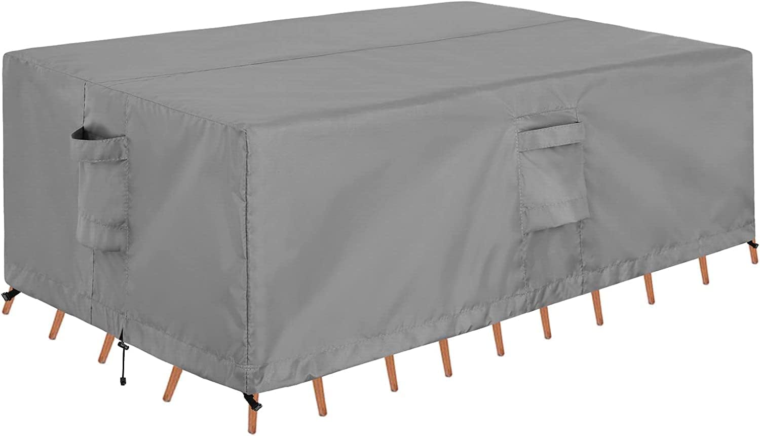 OutdoorLines Outdoor Waterproof Patio Table Furniture Set Covers - Rectangle Couch Sectional Cover Outside Weatherproof Patio Furniture Covering for Deck, Lawn and Backyard 90"L x 64"W x 28"H, Black
