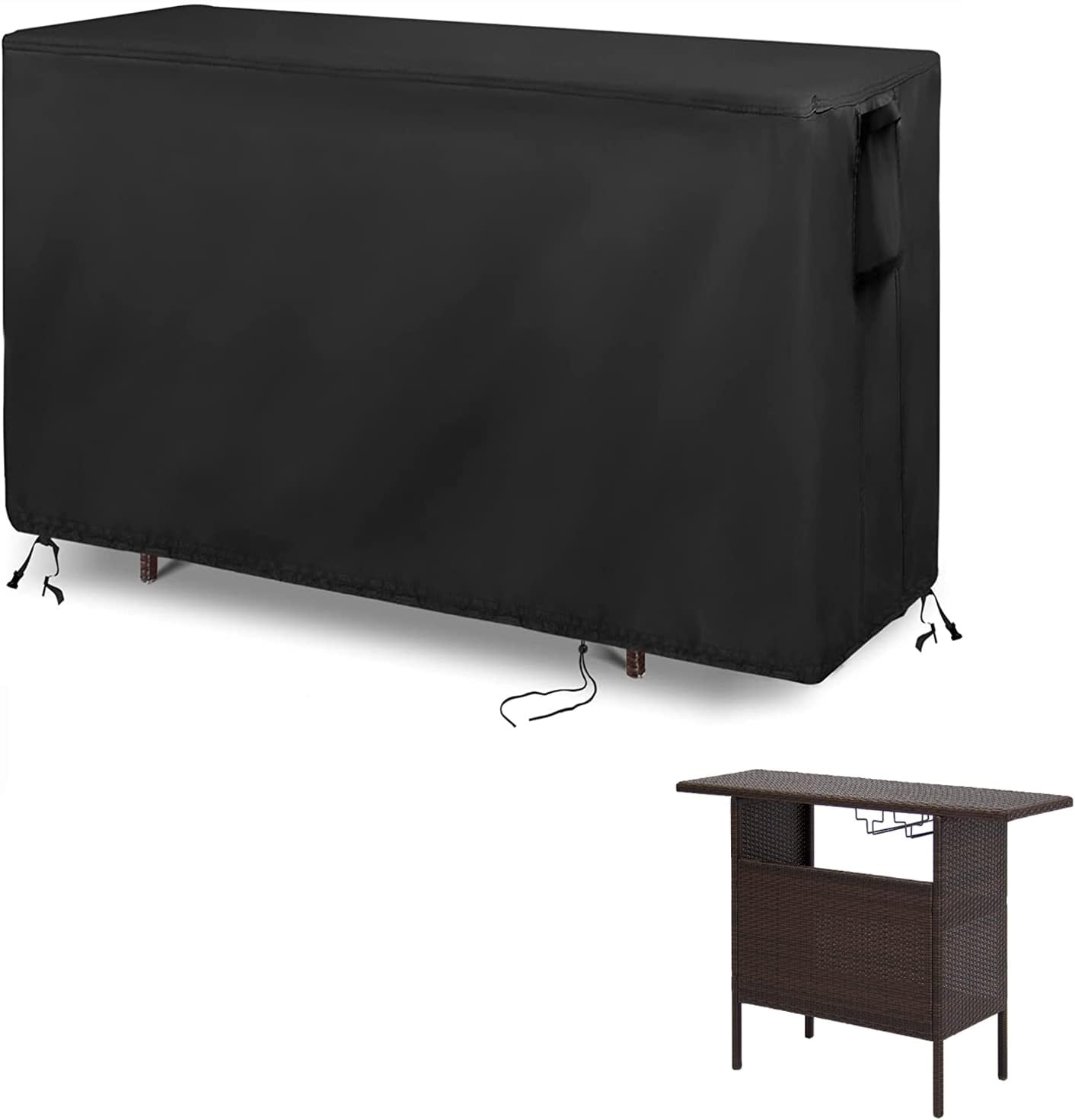 Kingling Outdoor Table Cover 48 Inch, Waterproof Stainless Steel Table Cover Metal BBQ Table Covers Weather Protection for Patio Kitchen Work/Prep Tables - 48''L x 24''W x 35''H(Black)