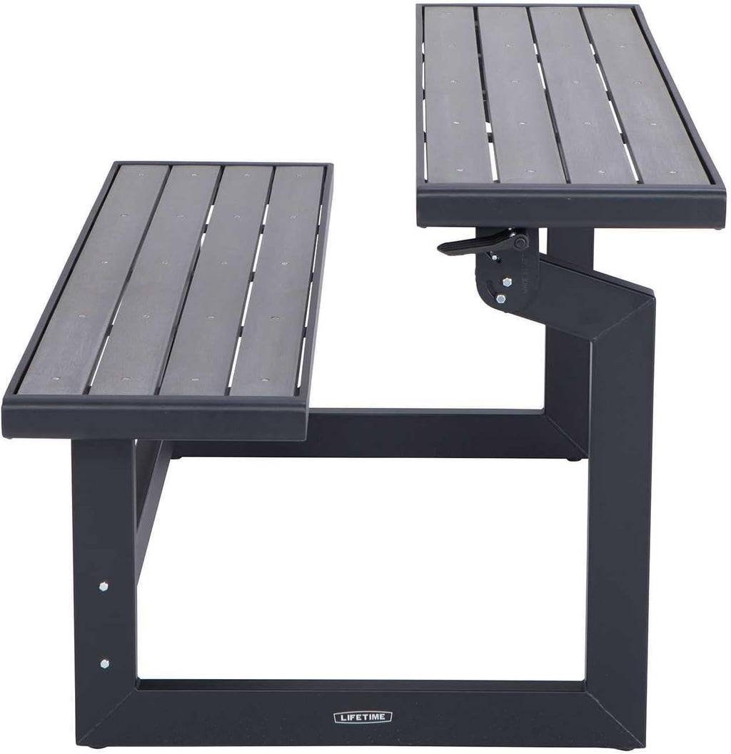 LIFETIME 60253 Outdoor Convertible Bench, 55 Inch, Harbor Gray