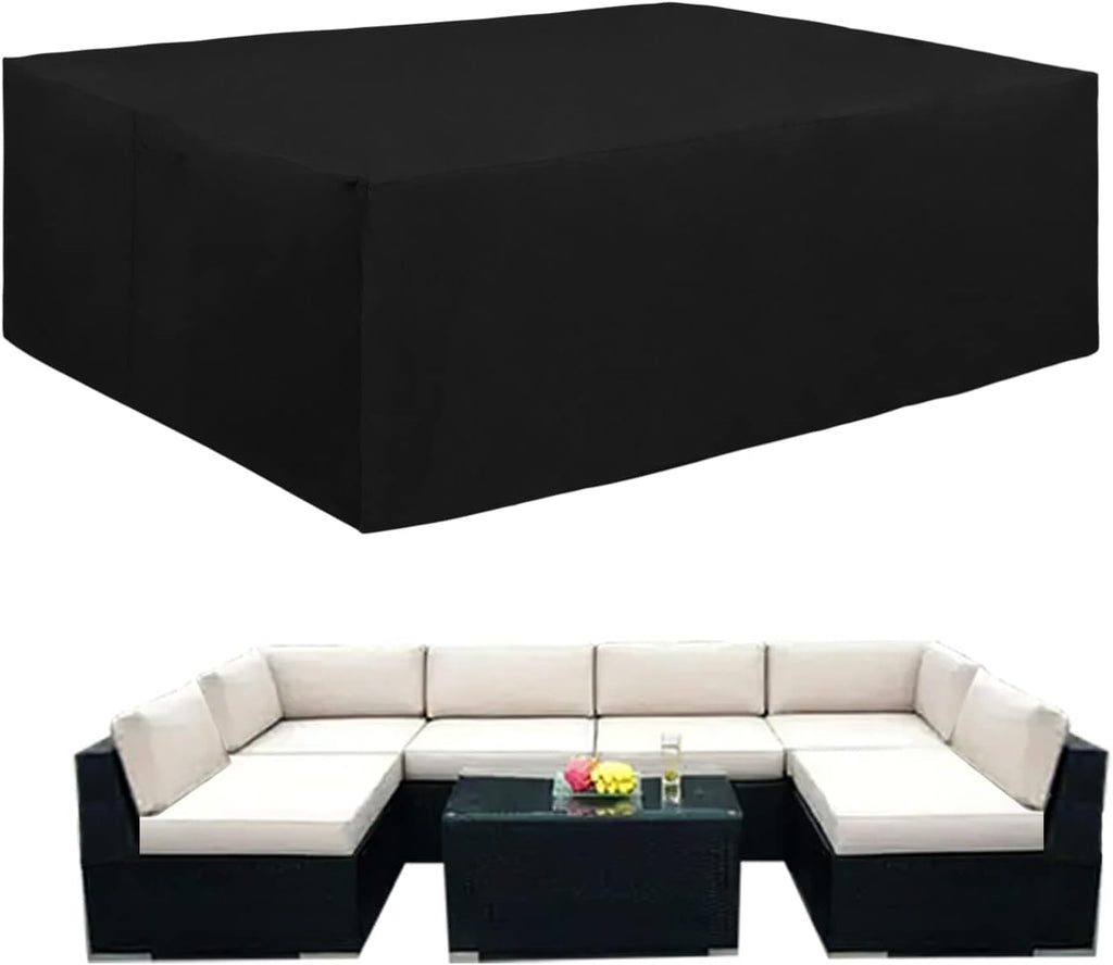 Easy-Going 600D Heavy Duty Rectangular Table Cover UV Resistant and Waterproof Outdoor Lawn Patio Furniture Cover (72" Lx44 Wx23 H, Gray/Dark Gray)