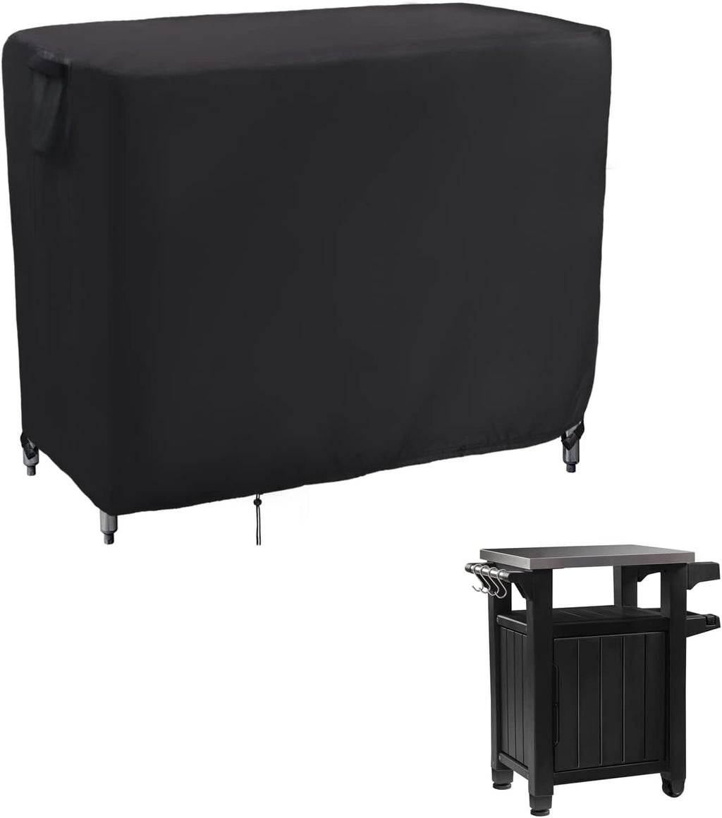 Kingling Outdoor Table Cover 48 Inch, Waterproof Stainless Steel Table Cover Metal BBQ Table Covers Weather Protection for Patio Kitchen Work/Prep Tables - 48''L x 24''W x 35''H(Black)