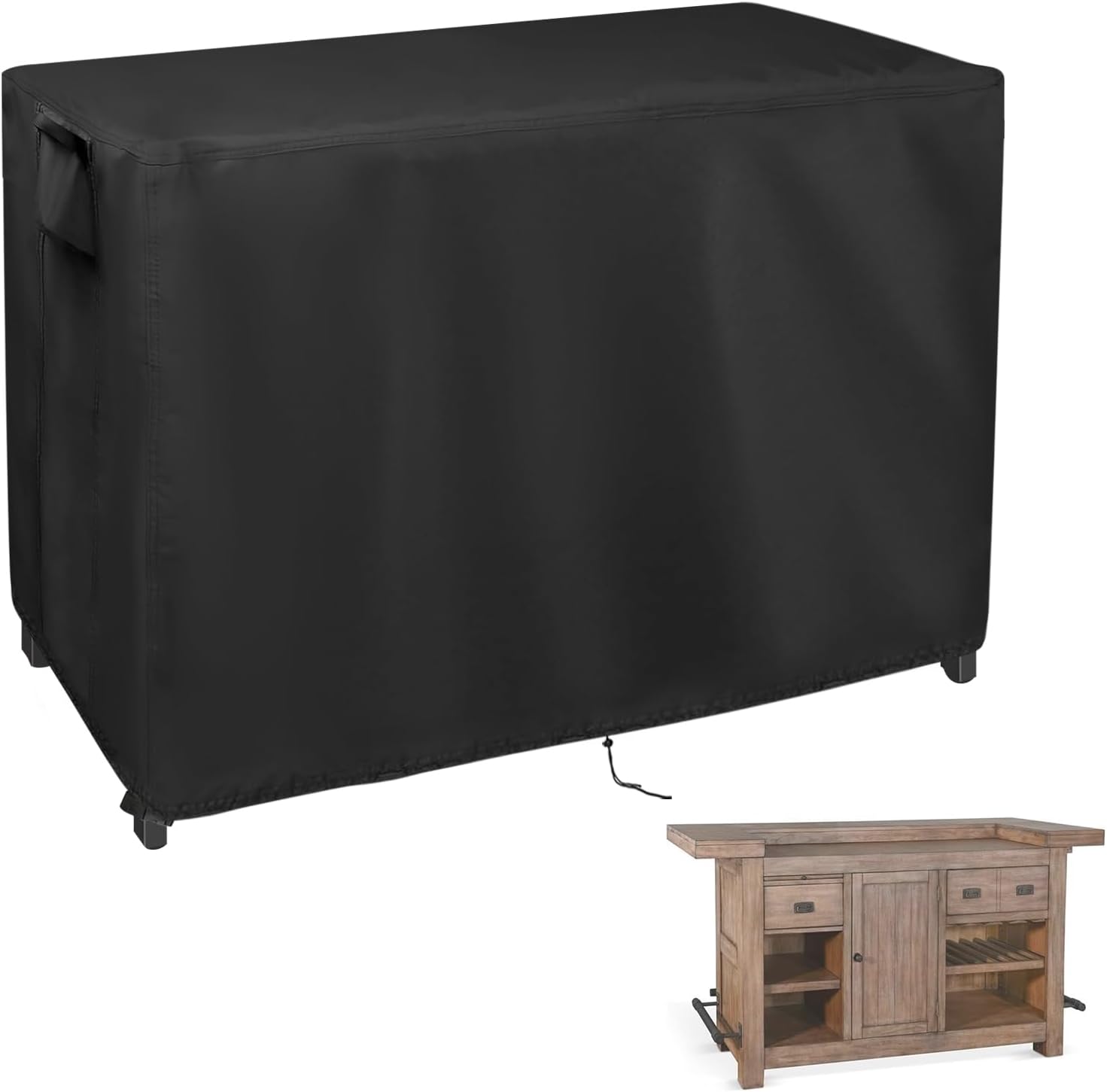 Outdoor Dining Table Cover, 56inch Patio Dining Table Cover Waterproof for 6 Person Dining Table,Outdoor Furniture,Stainless Steel/Metal Table-56"L x 32"W x 28"H