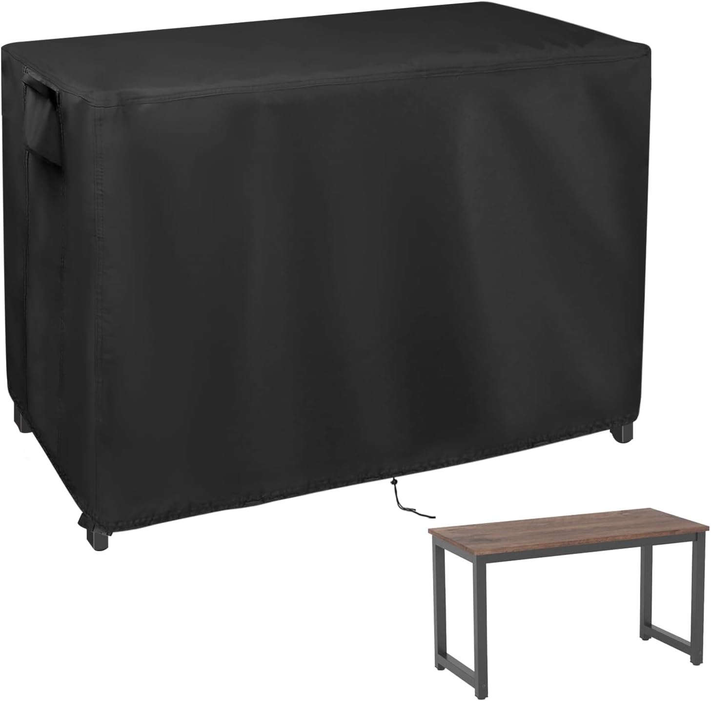 Outdoor Dining Table Cover, 56inch Patio Dining Table Cover Waterproof for 6 Person Dining Table,Outdoor Furniture,Stainless Steel/Metal Table-56"L x 32"W x 28"H