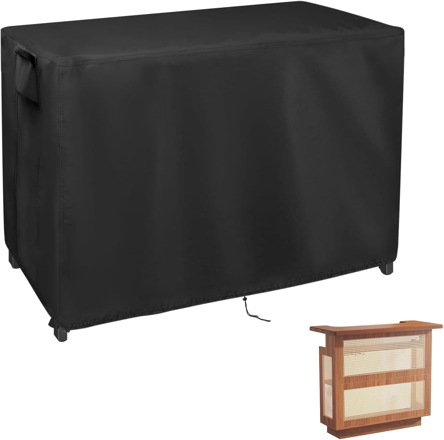 Outdoor Dining Table Cover, 56inch Patio Dining Table Cover Waterproof for 6 Person Dining Table,Outdoor Furniture,Stainless Steel/Metal Table-56"L x 32"W x 28"H