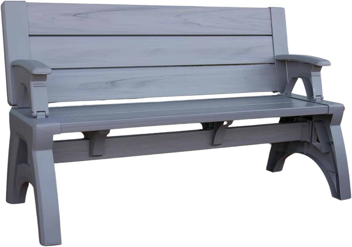 Convert-a-Bench 2-in-1 Outdoor Bench & Picnic Table - Foldable, Weather-Resistant Seating - Perfect for Patio, Lawn, Garden, or Deck - Durable & Easy Assembly - 1 Bench/Order, Platinum White Birch
