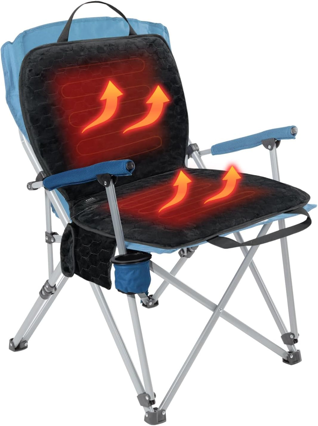 Portable Heated Seat Cushion(No Power Bank) Heated Camping Chair Pad,Foldable Heated Stadium Seat for Bleachers,USB Powered Heated Seats Great for Sports, Fishing, Concerts Black