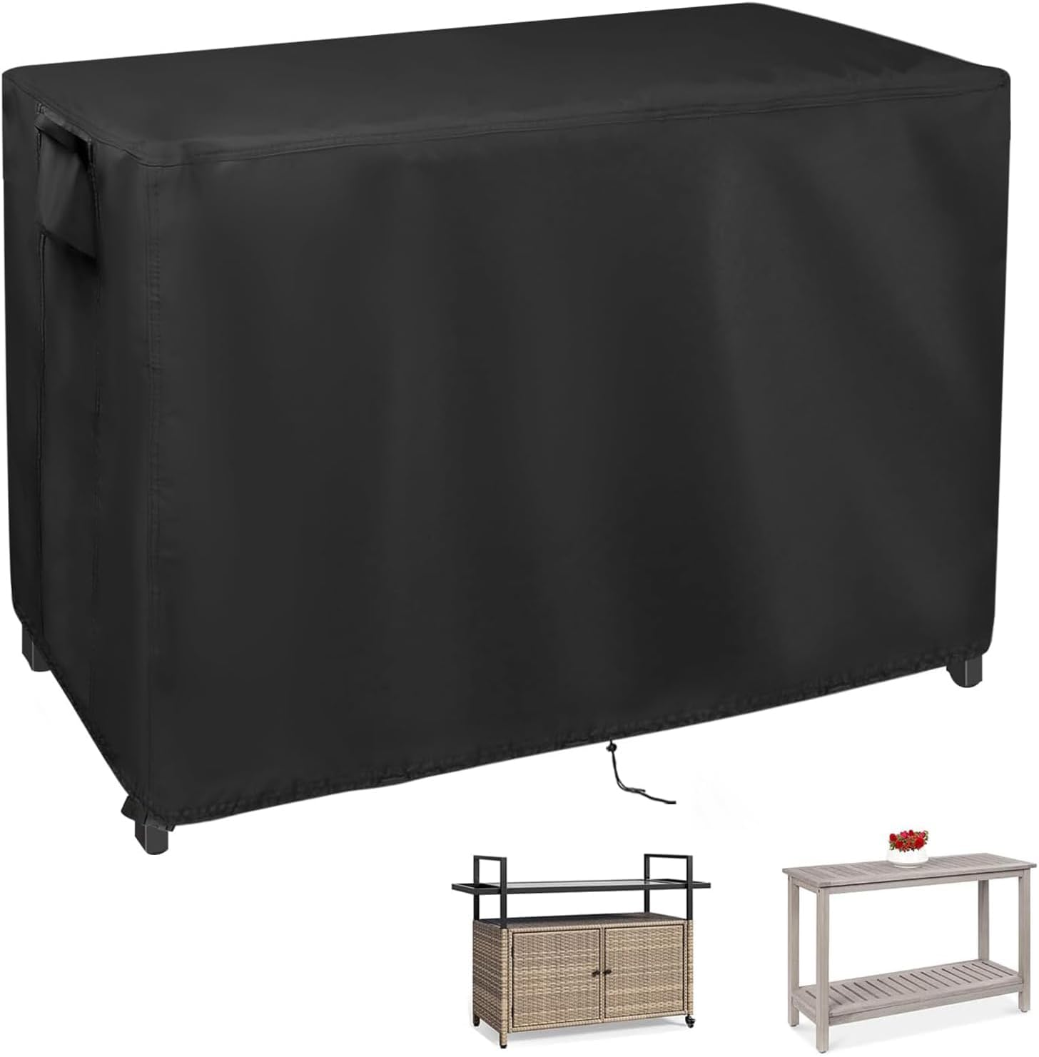 Outdoor Dining Table Cover, 56inch Patio Dining Table Cover Waterproof for 6 Person Dining Table,Outdoor Furniture,Stainless Steel/Metal Table-56"L x 32"W x 28"H