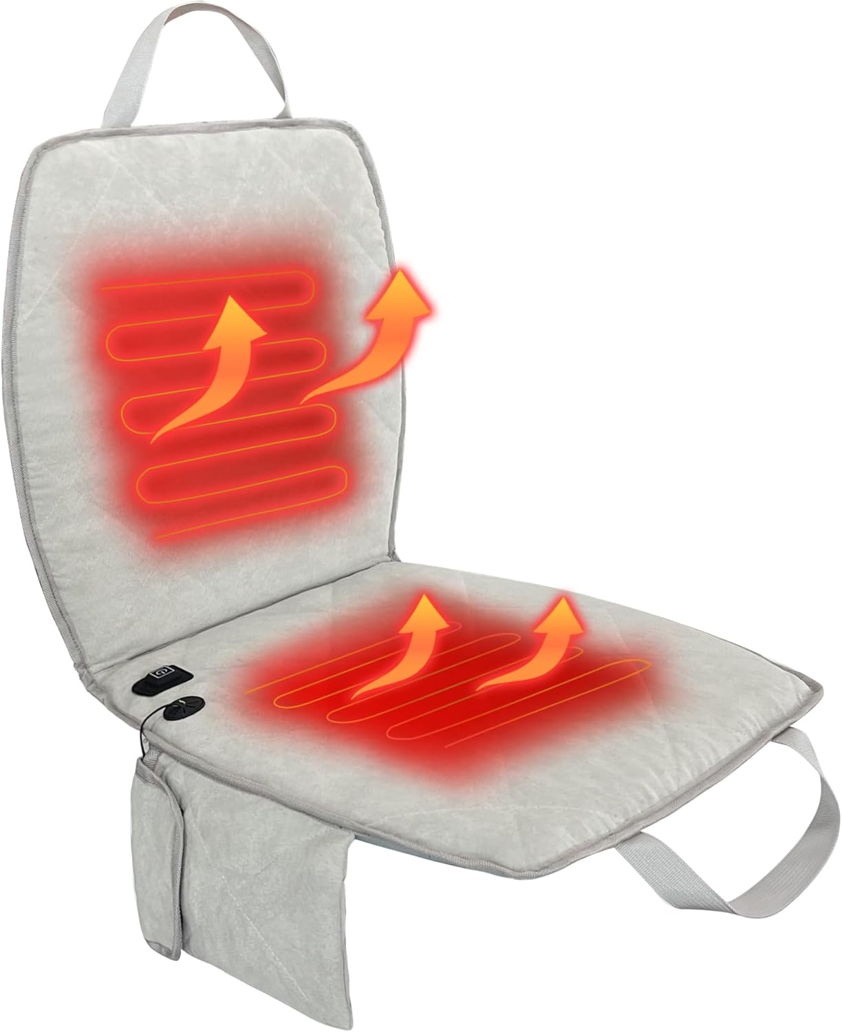 Portable Heated Seat Cushion(No Power Bank) Heated Camping Chair Pad,Foldable Heated Stadium Seat for Bleachers,USB Powered Heated Seats Great for Sports, Fishing, Concerts Black