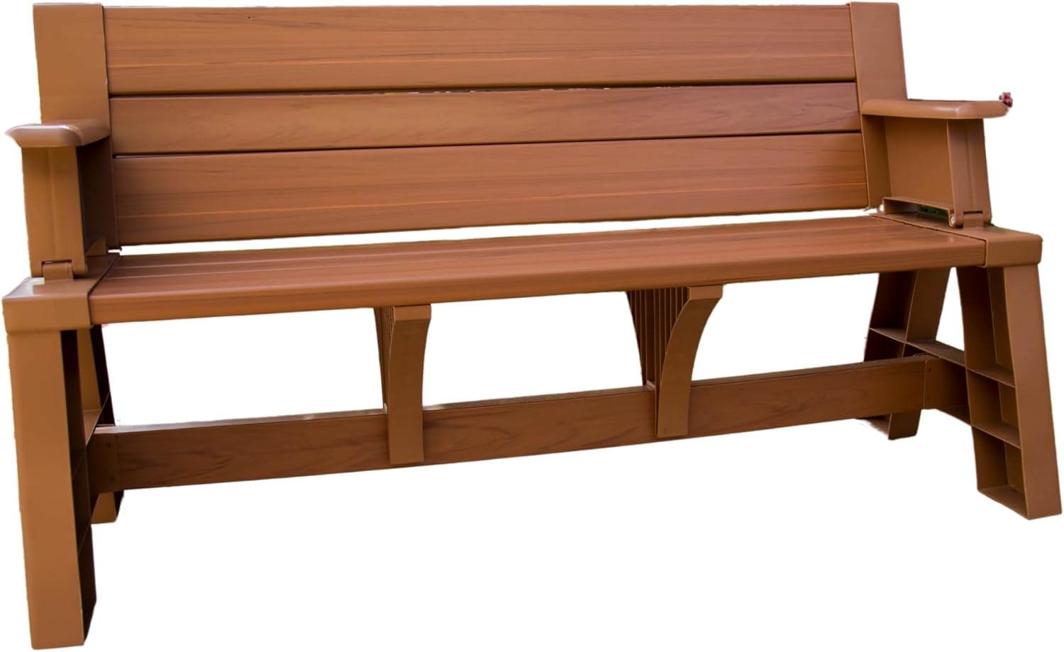 Convert-a-Bench 2-in-1 Outdoor Bench & Picnic Table - Foldable, Weather-Resistant Seating - Perfect for Patio, Lawn, Garden, or Deck - Durable & Easy Assembly - 1 Bench/Order, Platinum White Birch