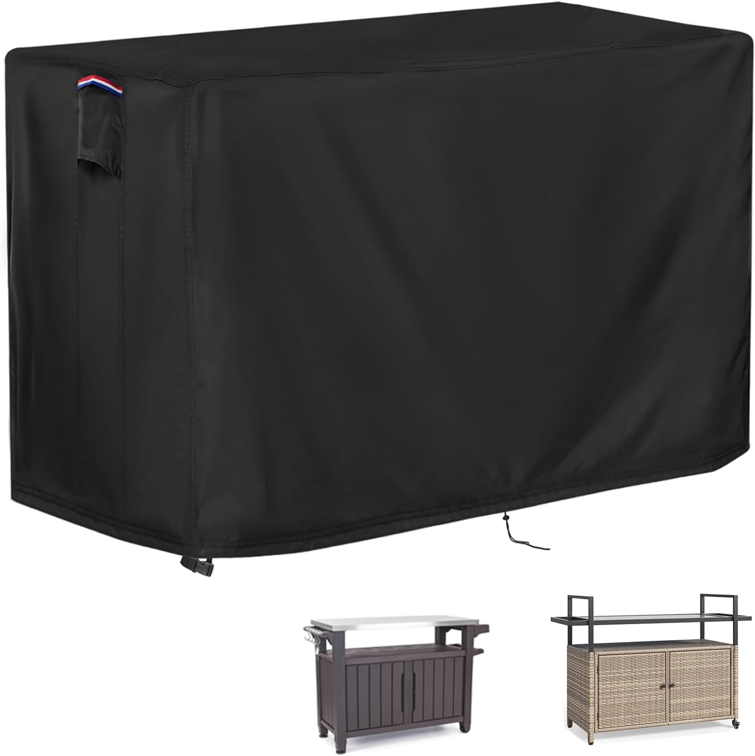 Outdoor Dining Table Cover, 56inch Patio Dining Table Cover Waterproof for 6 Person Dining Table,Outdoor Furniture,Stainless Steel/Metal Table-56"L x 32"W x 28"H