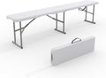 GarveeLife Portable Folding Bench 6 Foot, Plastic Foldable Bench HDPE BenchTop with Carrying Handle for Outdoor Picnic Camping Party Sports Activities - White