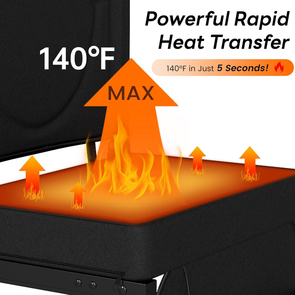 Heated Stadium Seats with Backrest and Cushion, Portable and Lightweight, Ideal for Camping, Beach, Sporting Events, Folds to Compact Size, Extra Wide, USB Battery Not Included