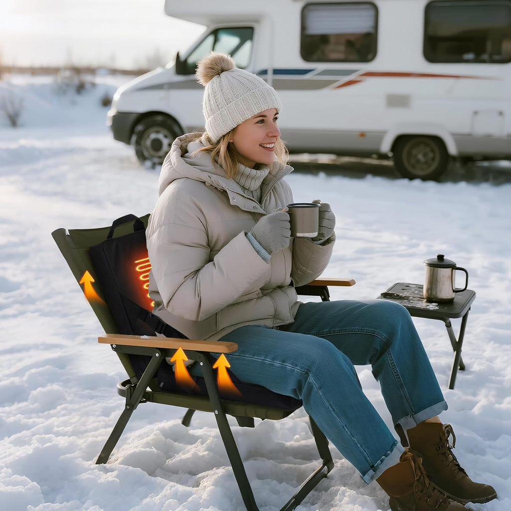Portable Heated Seat Cushion 10000mAh Heated Stadium Seat Cushion Foldable Heated Seat Pad 3-Level Adjustable Temperature USB Powered and Lightweight for Outdoor Camping (Power Bank Included)