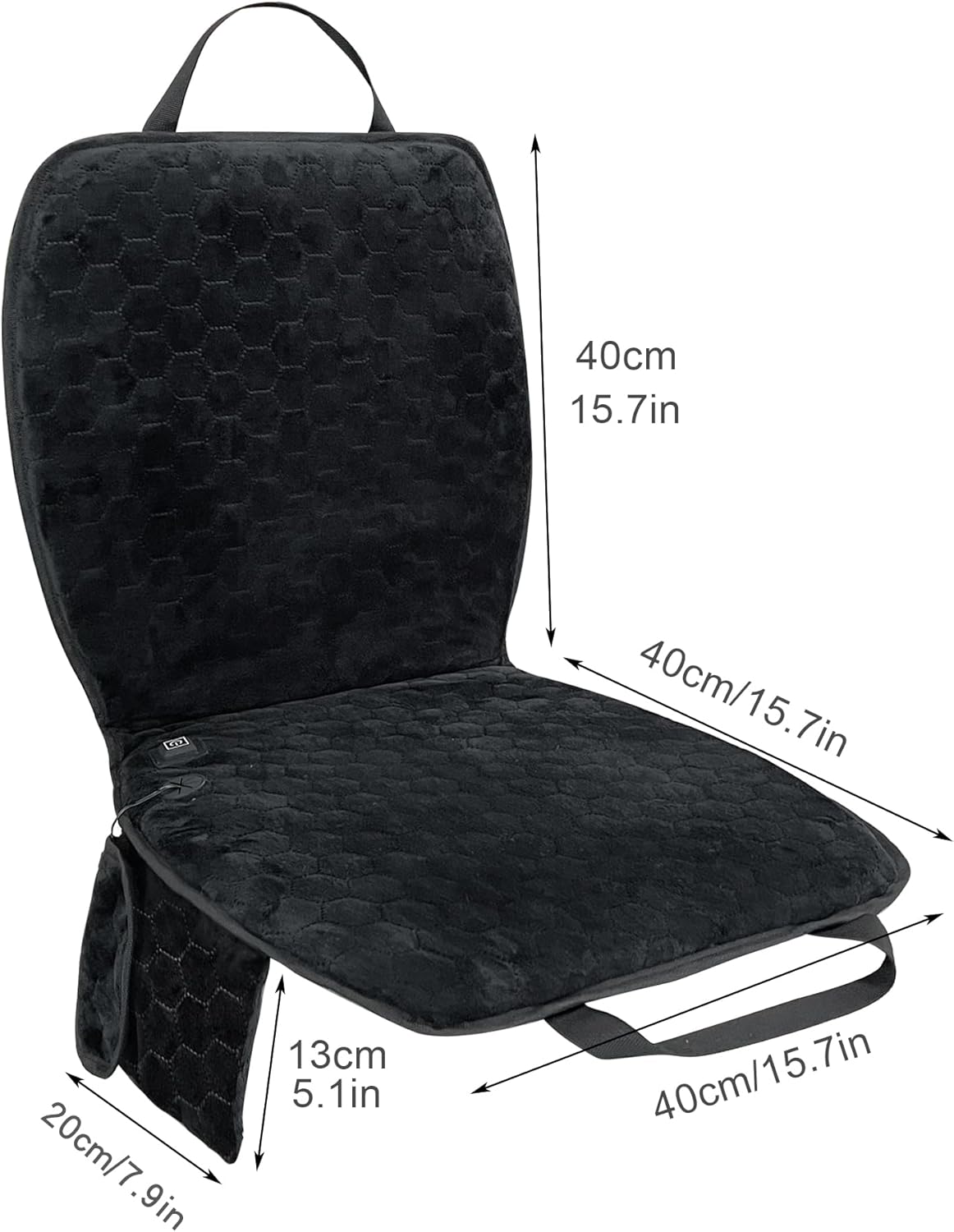 Portable Heated Seat Cushion(No Power Bank) Heated Camping Chair Pad,Foldable Heated Stadium Seat for Bleachers,USB Powered Heated Seats Great for Sports, Fishing, Concerts Black