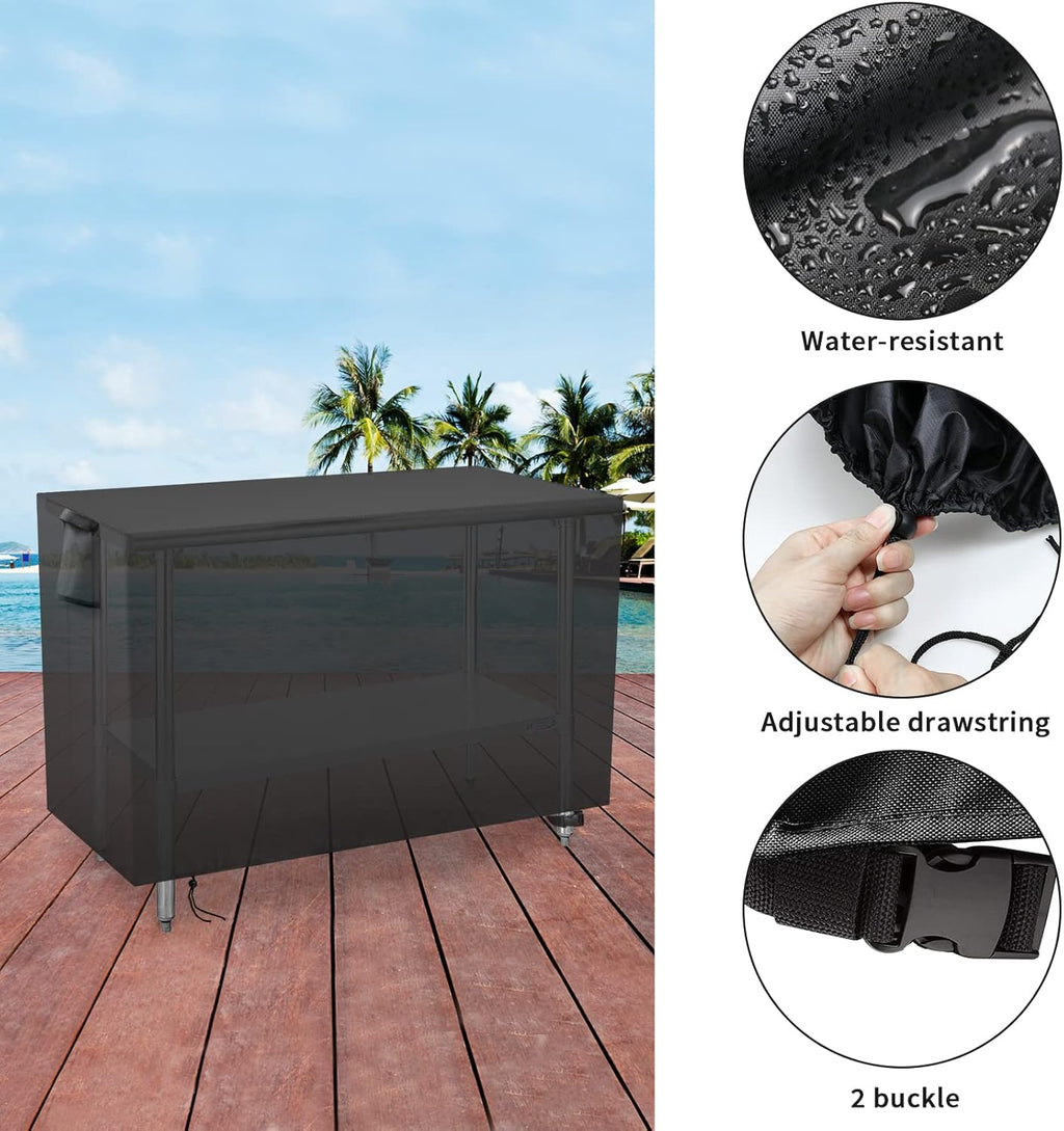 Outdoor Prep Table Cover 48 Inch,Waterproof Patio Stainless Steel Metal BBQ Table Cover All Season Protection for Outdoor Table - 48 x 24 x 35 Inch