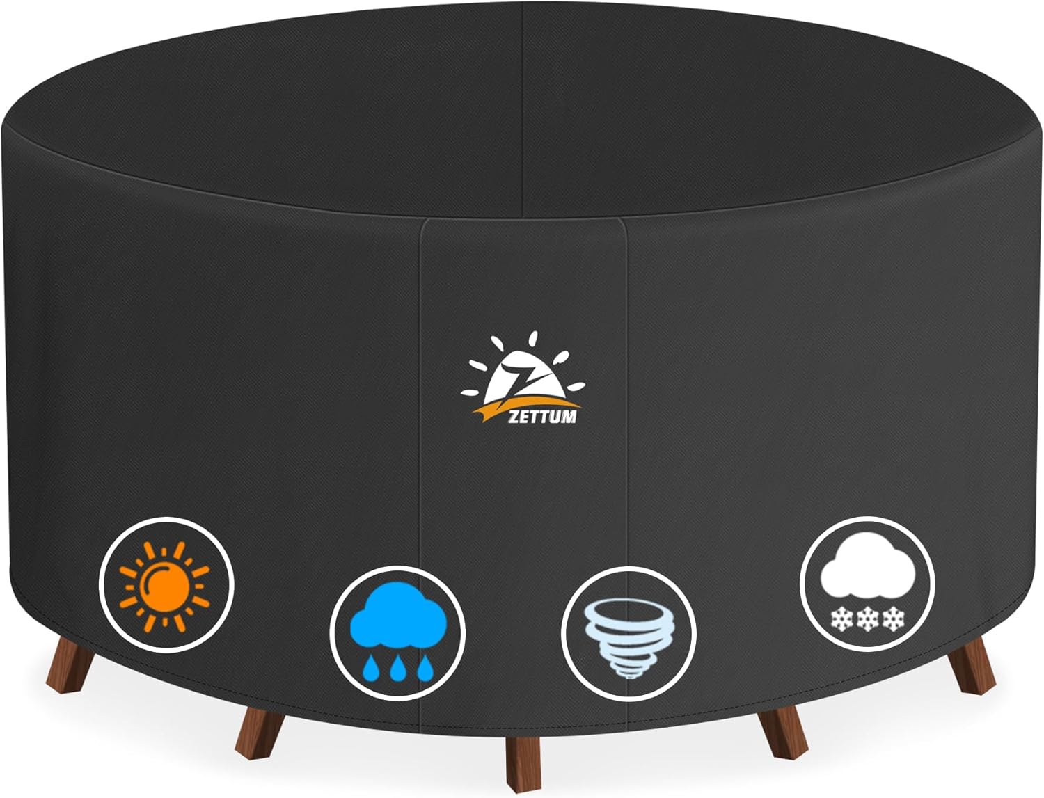 Zettum Patio Furniture Cover Rectangle - 110 Inch Outdoor Table Cover Waterproof & Heavy Duty, Large 600D Lawn Furniture Sofa Set Covers for Outside Dining Table and Chairs Combo - 110 x 74 x 28 Inch