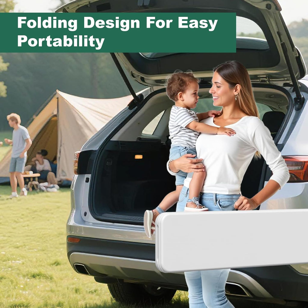 6ft Folding Bench 2 Pack, Plastic Folding Bench for Picnic Camping Dining Party Garden, 6 feet Foldable Benches for Soccer Multipurpose Entertaining Activities, Smooth HDPE Tabletop, White