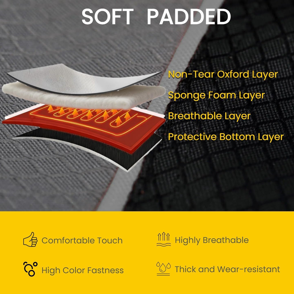 FAIR WIND Oversized Padded Camping Chair Heavy Duty Quad Fold Arm Chair Portable for Outdoor - Support 450LBS, Black