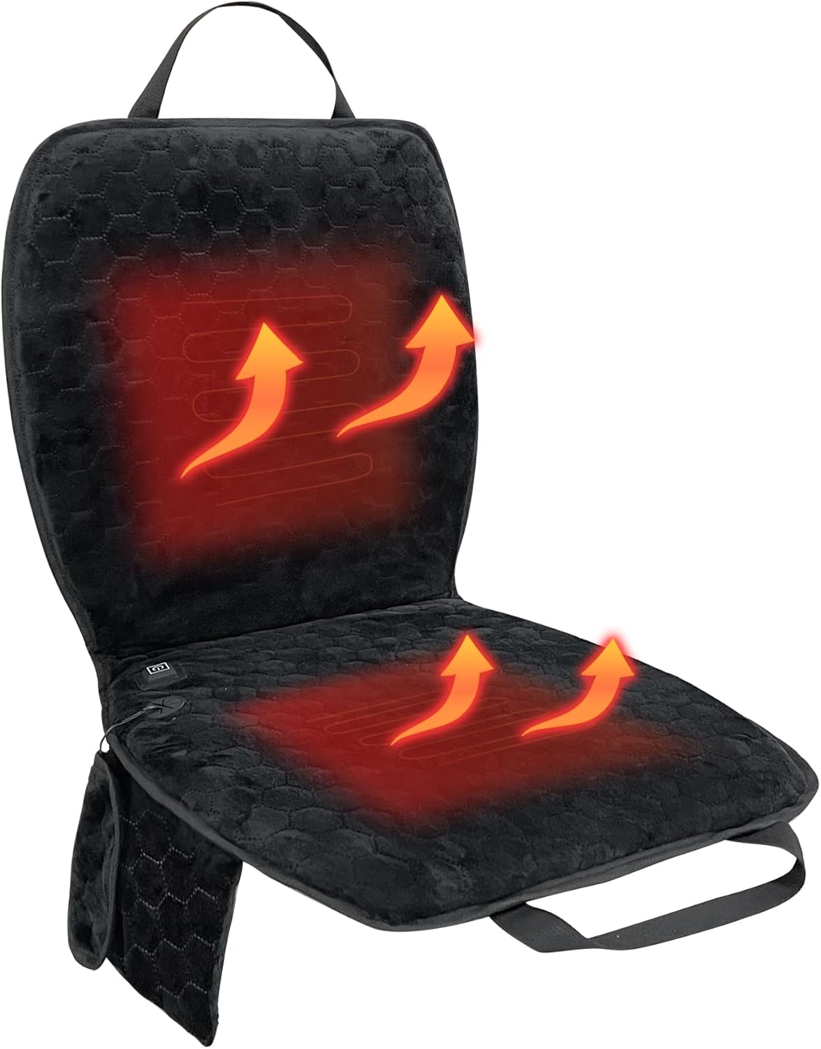 Portable Heated Seat Cushion(No Power Bank) Heated Camping Chair Pad,Foldable Heated Stadium Seat for Bleachers,USB Powered Heated Seats Great for Sports, Fishing, Concerts Black