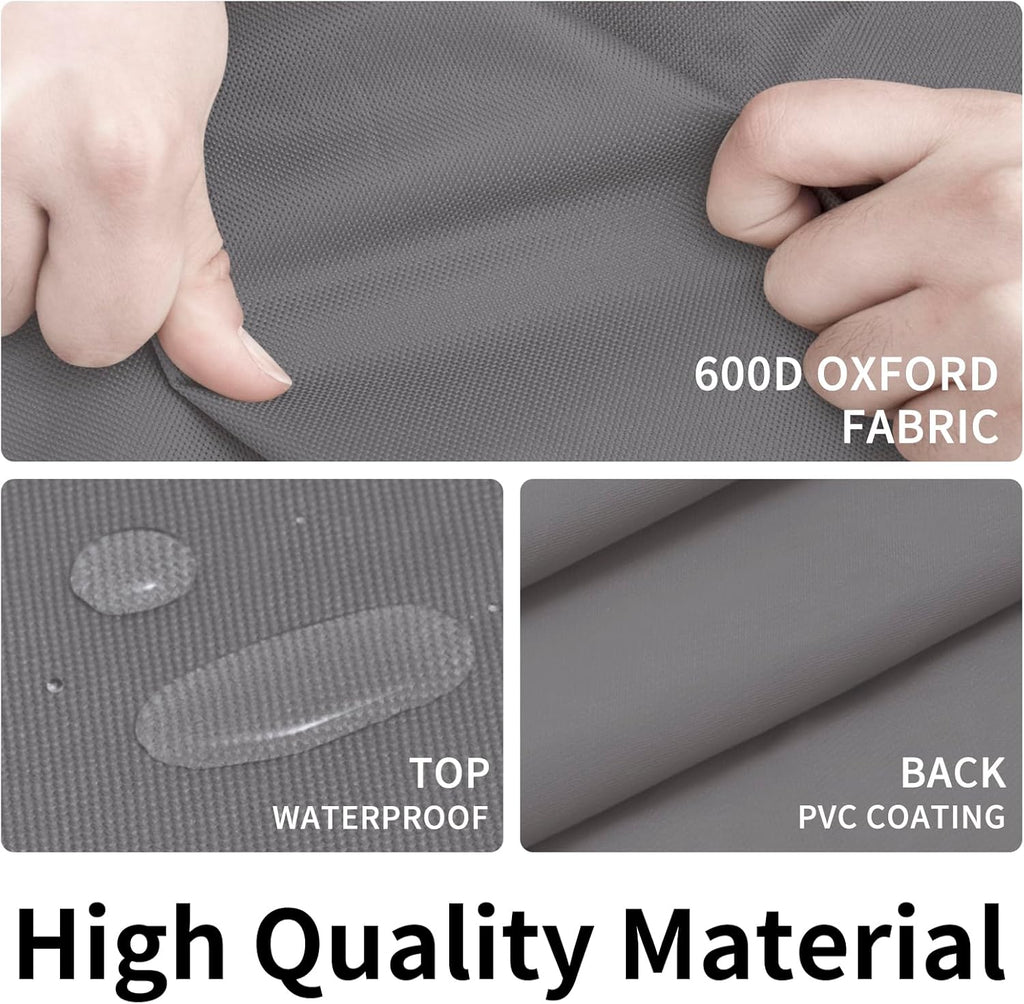 Easy-Going 600D Heavy Duty Rectangular Table Cover UV Resistant and Waterproof Outdoor Lawn Patio Furniture Cover (72" Lx44 Wx23 H, Gray/Dark Gray)