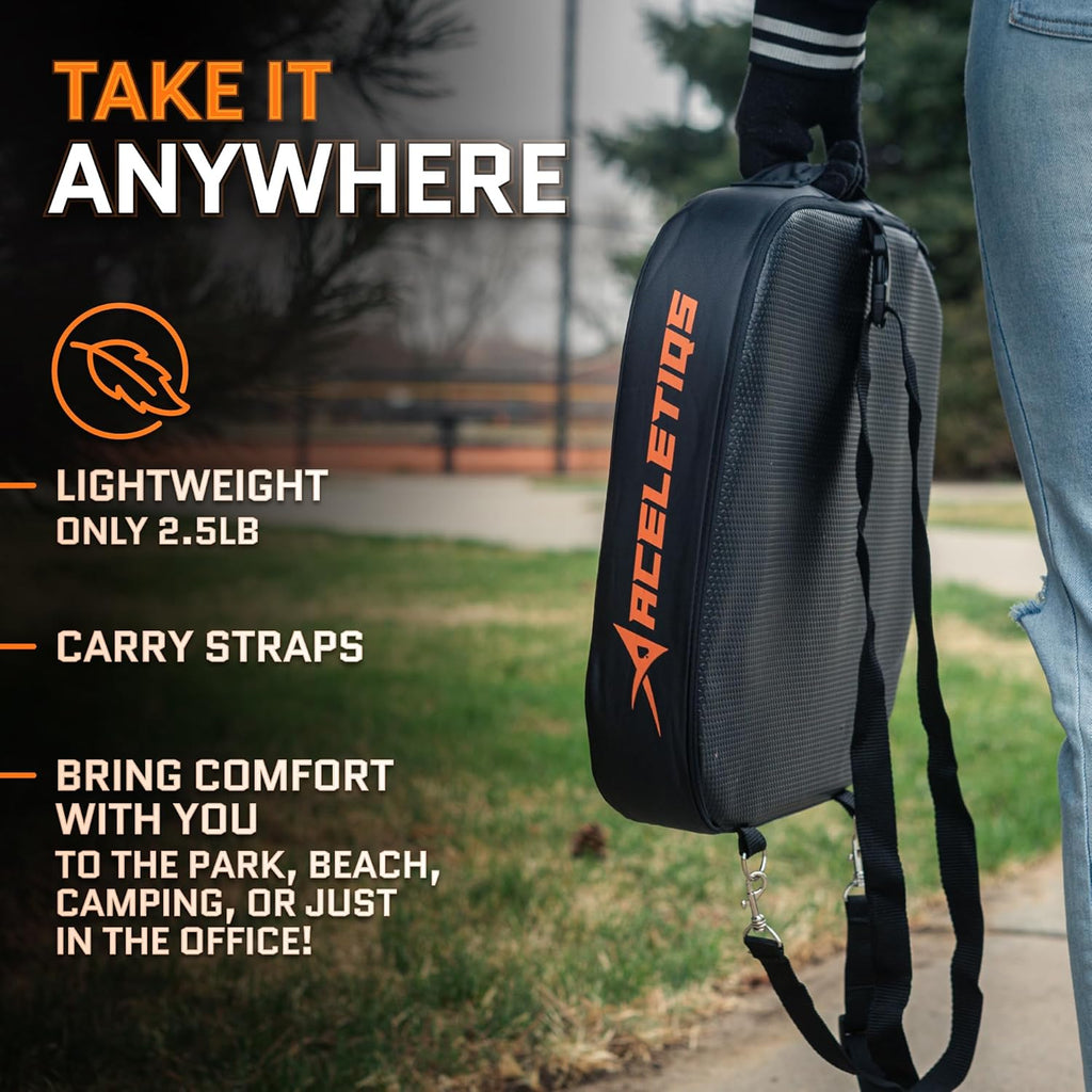 ACELETIQS Portable Heating Pad Stadium Seat Cushion for Bleachers | USB Battery Pack Included | Great for Office, Park, Boat, Stadium, Camping