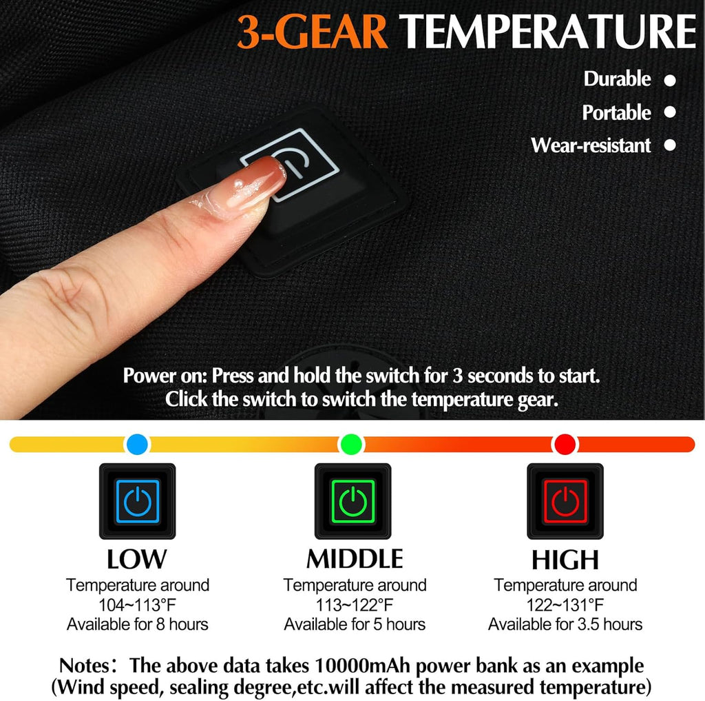 Thyle 2 Pcs Heated Seat Cushion Outdoor Bleacher Seats Sports Portable Heating Cushion 3 Mode Adjustable Heated Stadium Seat Waterproof Camping Chair Pad for Outdoor Sport, Power Bank Not Included