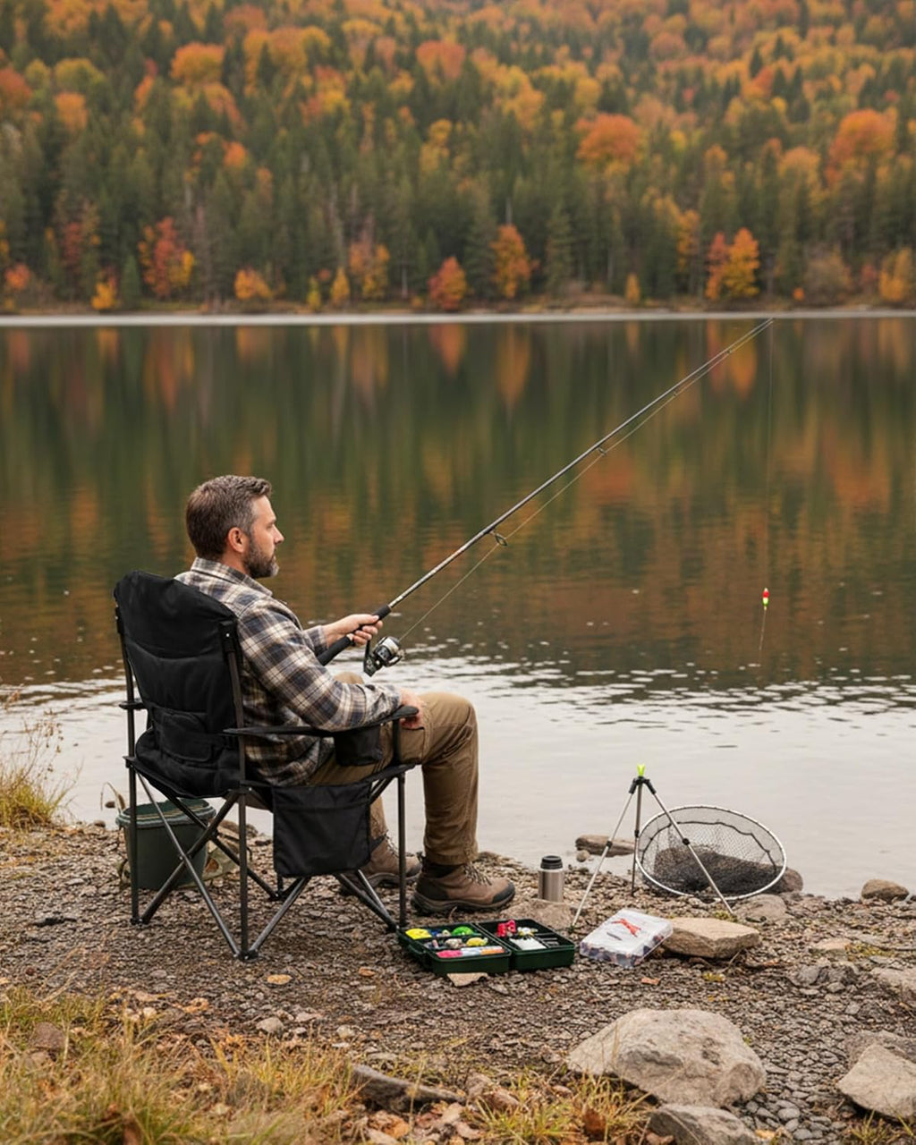 KingCamp Oversized Camping Folding Chair, Heavy Duty 450 LBS with Lumbar Support, Padded seat with Cup Holder&Cooler Bag, Ideal for Camp, Fishing, Sports Event, Backyard, Patio, Lawn (Lava Green)