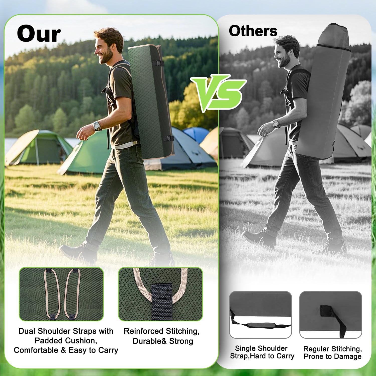 Portable Camping Chair with Canopy - Folding Chair with Canopy, Durable 600D Oxford Canopy Chair for Camping, Beach, Picnics, Fishing & Sports