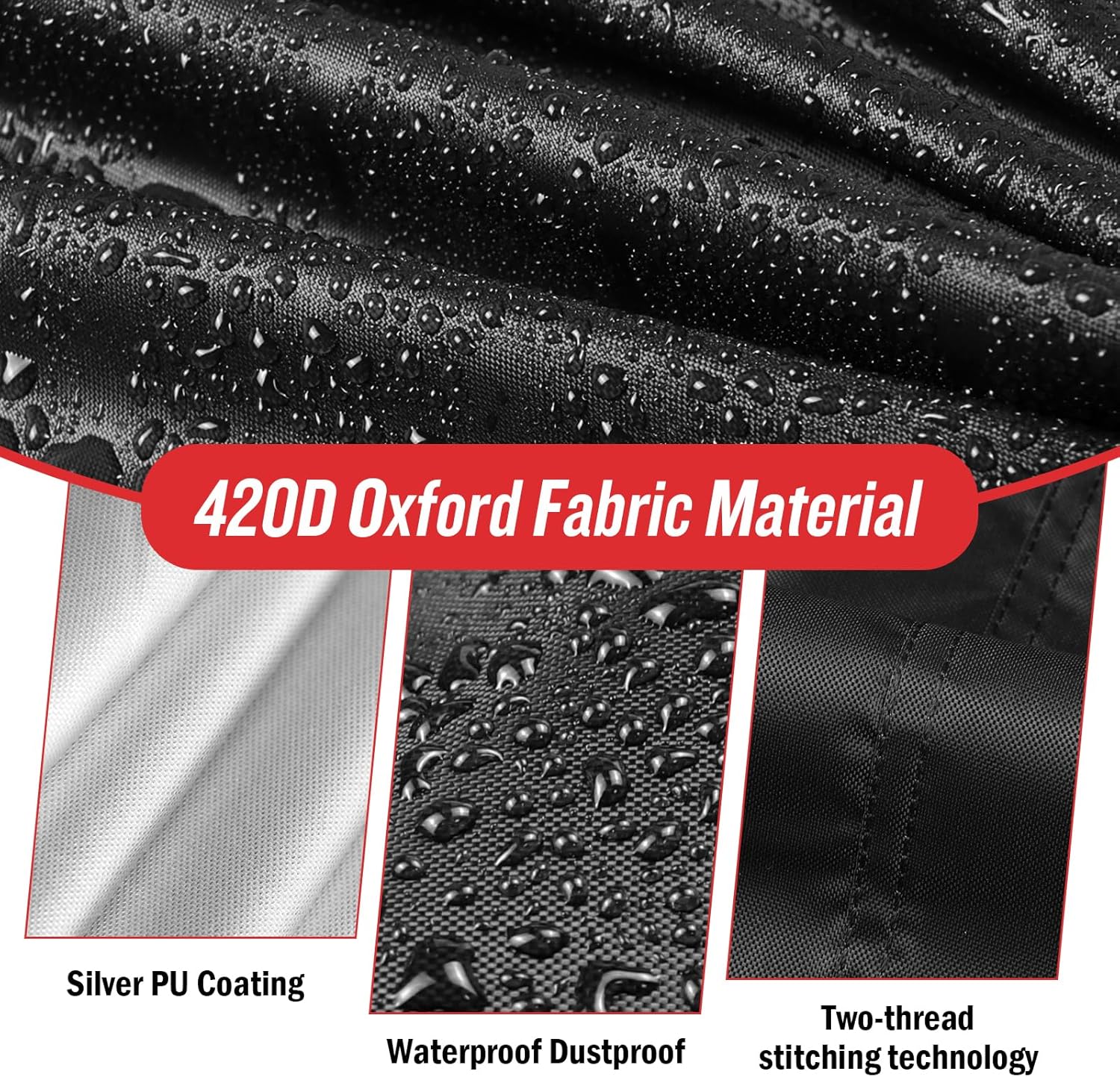 Outdoor Prep Table Cover 42 Inch,Waterproof Patio Outdoor Stainless Steel Metal Grill BBQ Table Cart Cover Dustproof Windproof All Season Pretection for Outdoor Table - 42 x 31 x 50 Inch