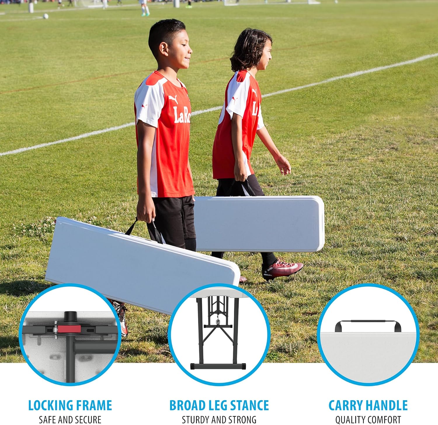 LIFETIME 80305 Portable Folding Bench, White