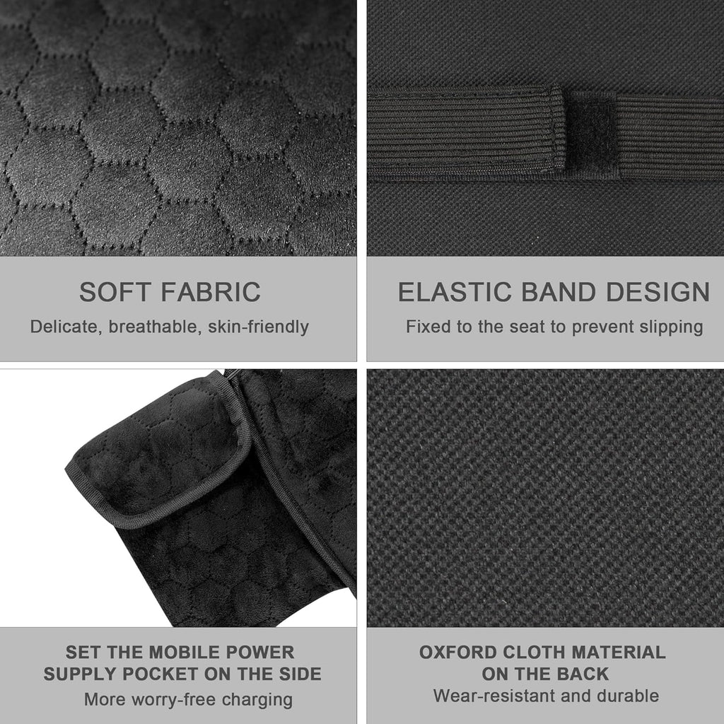 Portable Heated Seat Cushion(No Power Bank) Heated Camping Chair Pad,Foldable Heated Stadium Seat for Bleachers,USB Powered Heated Seats Great for Sports, Fishing, Concerts Black