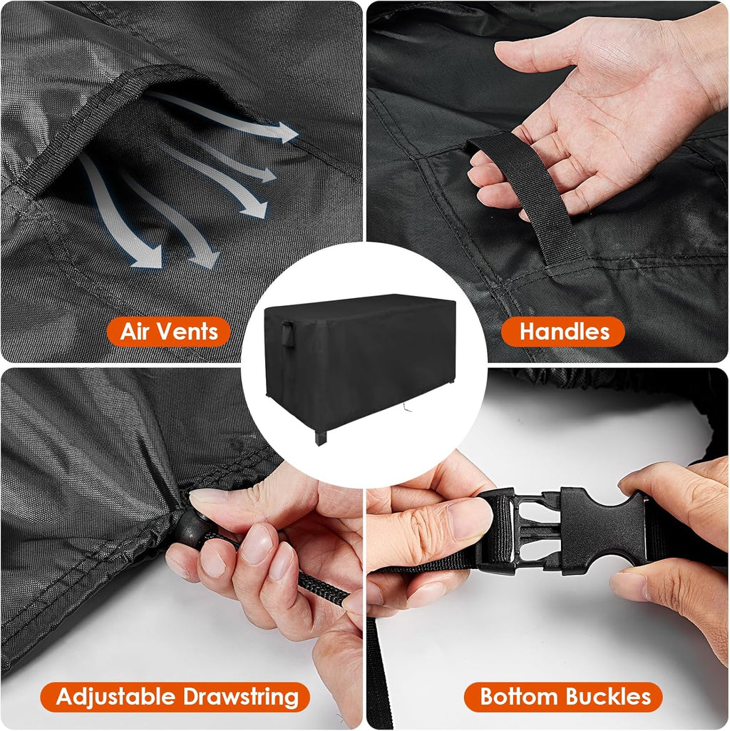 Outdoor Dining Table Cover, 56inch Patio Dining Table Cover Waterproof for 6 Person Dining Table,Outdoor Furniture,Stainless Steel/Metal Table-56"L x 32"W x 28"H